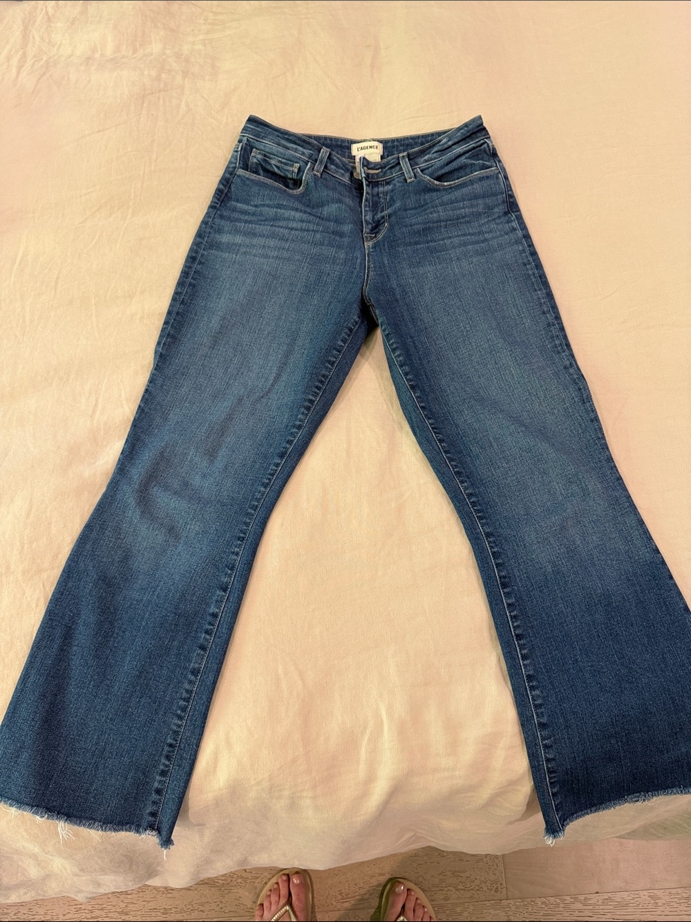 L'AGENCE Kendra High-Rise Dark Indigo Crop Flare Jeans